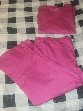 Wonderwink SCRUB set 3x Pink Scrubs Plus Size